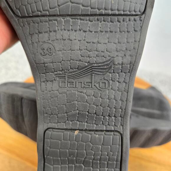 Dansko Marcella Black Leather Mary Jane Mini Wedge Comfort Daily Shoe Womens 39 - Picture 13 of 14